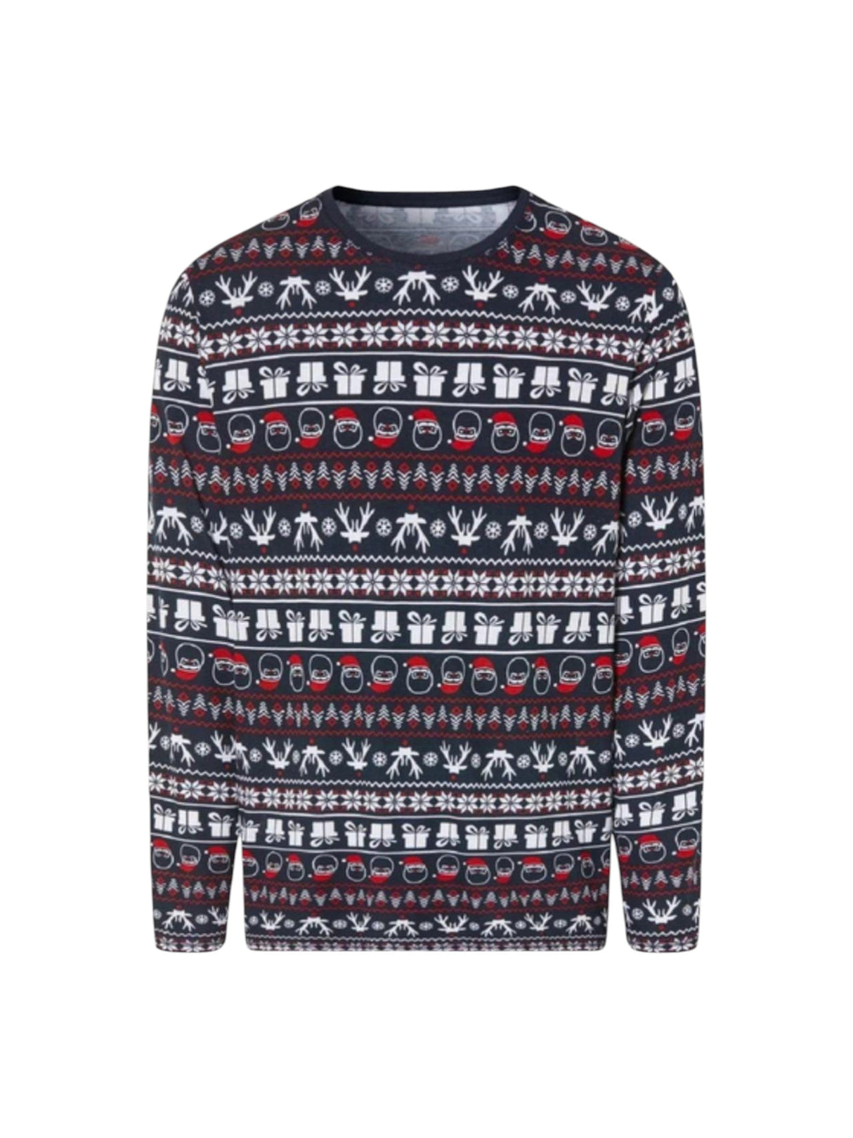 Image for Men's Christmas Graphic Printed Sleepwear Top,Navy