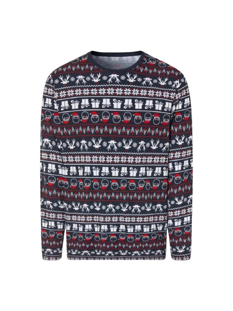 Image for Men's Christmas Graphic Printed Sleepwear Top,Navy