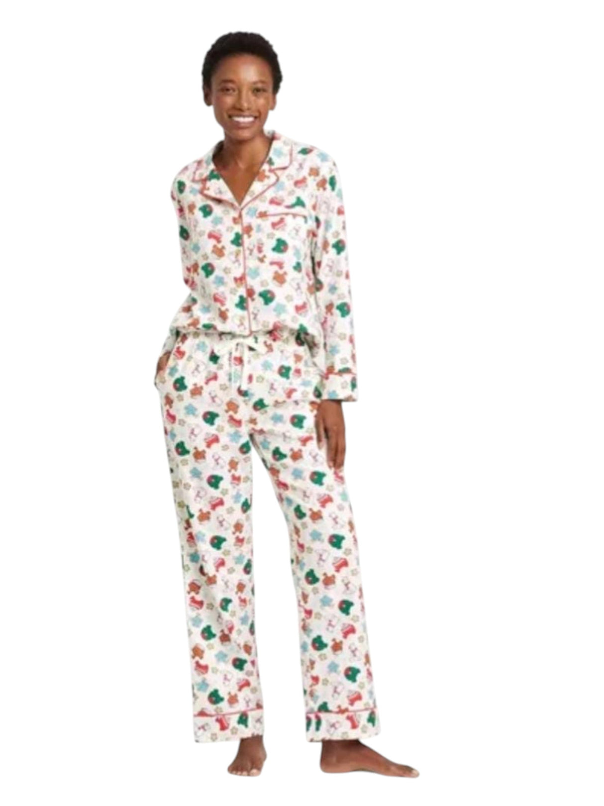 Image for Women's Graphic Printed Sleepwear Pajama Set,White