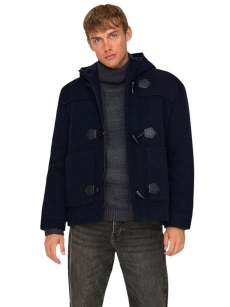 Image for Men's Plain Solid Jacket,Navy