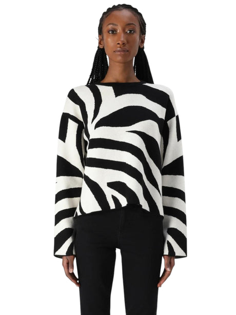 Image for Women's Zebra Printed Sweaters,Black/White