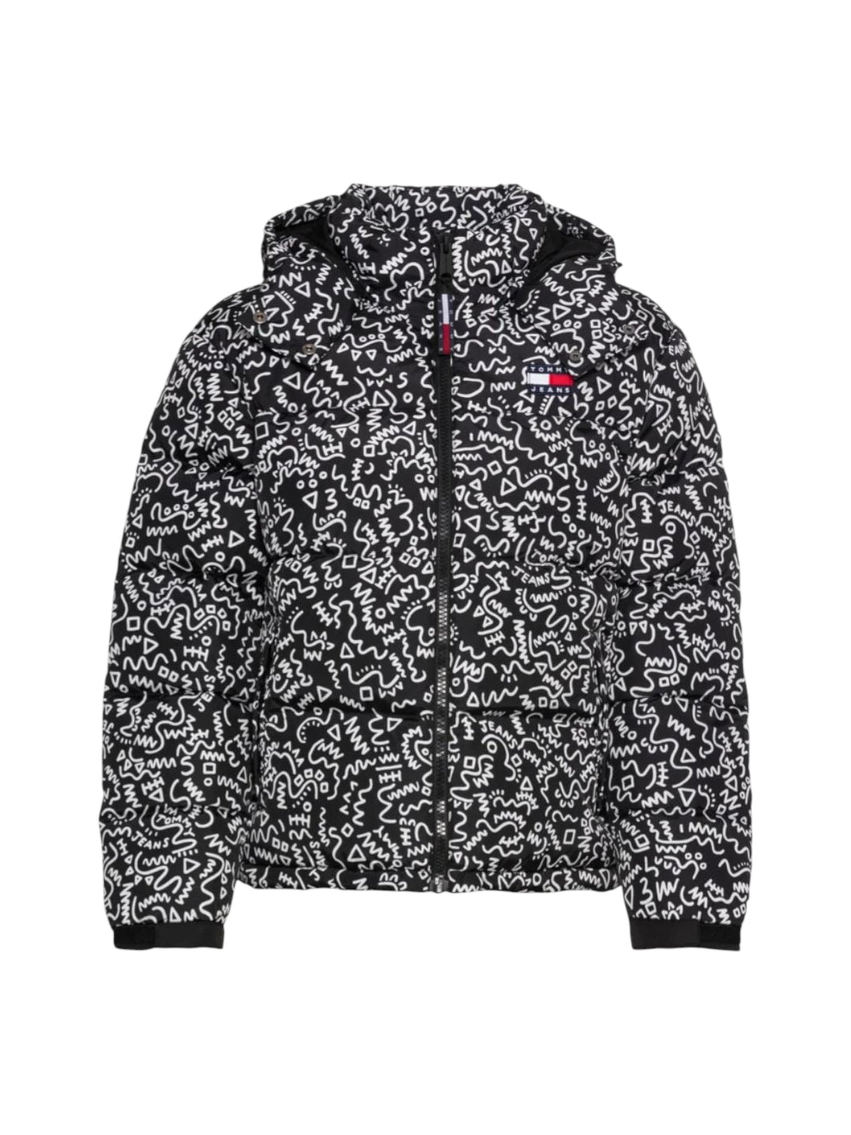 Image for Men's Printed Quilted Jacket,Black