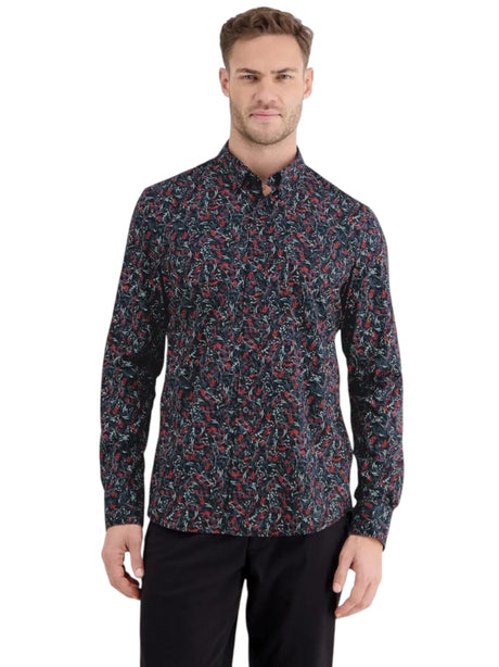 Image for Men's Graphic Dress Shirt,Navy