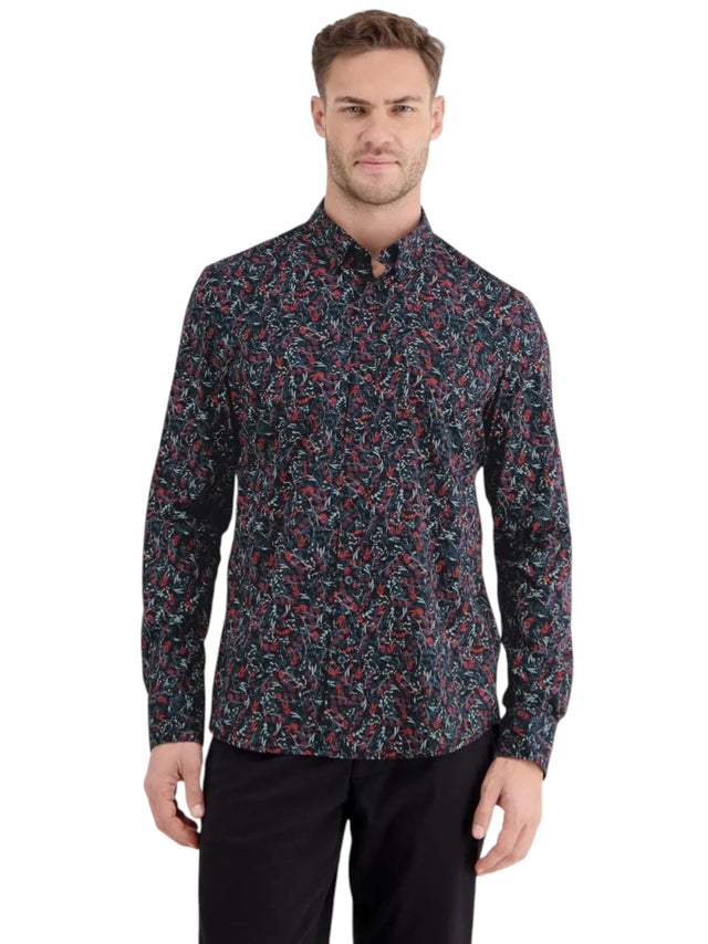 Image for Men's Graphic Dress Shirt,Navy
