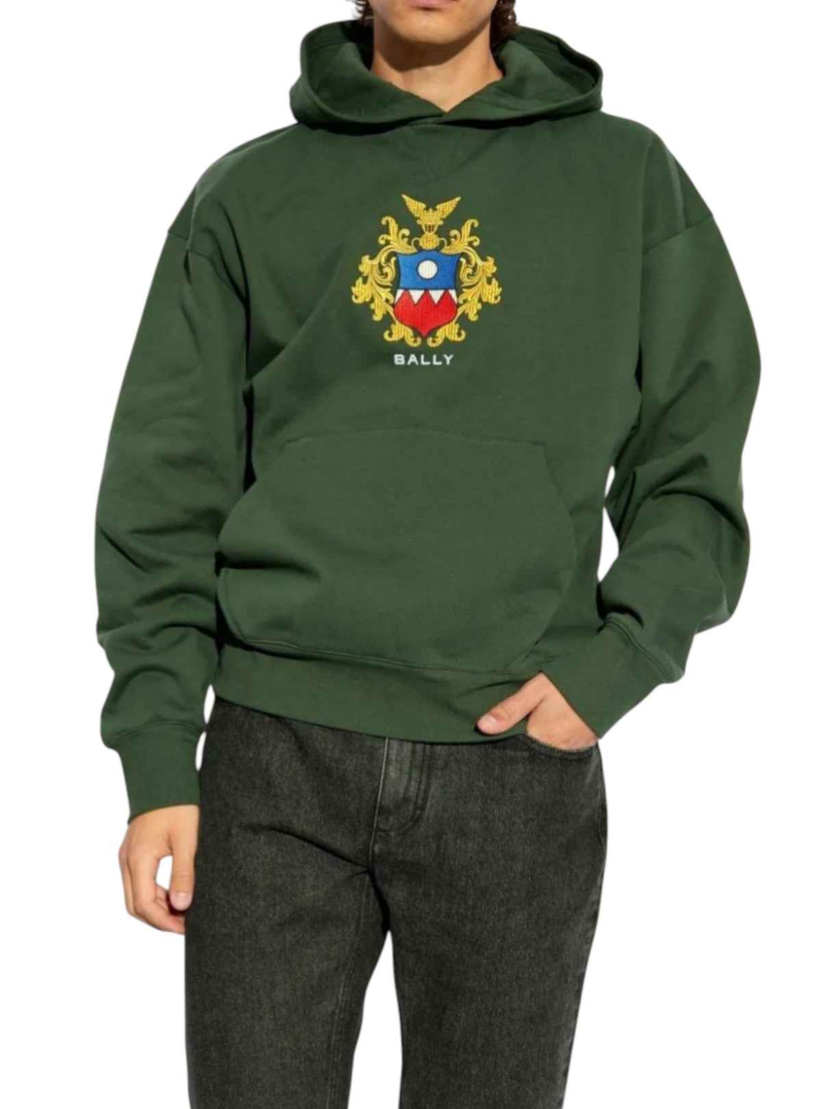 Image for Men's Embroidered Hoodie,Olive