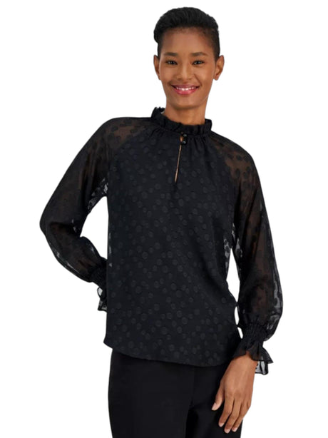 Image for Women's Printed Top,Black 