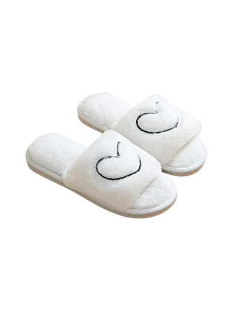 Image for Women's Faux Fur Slippers,White