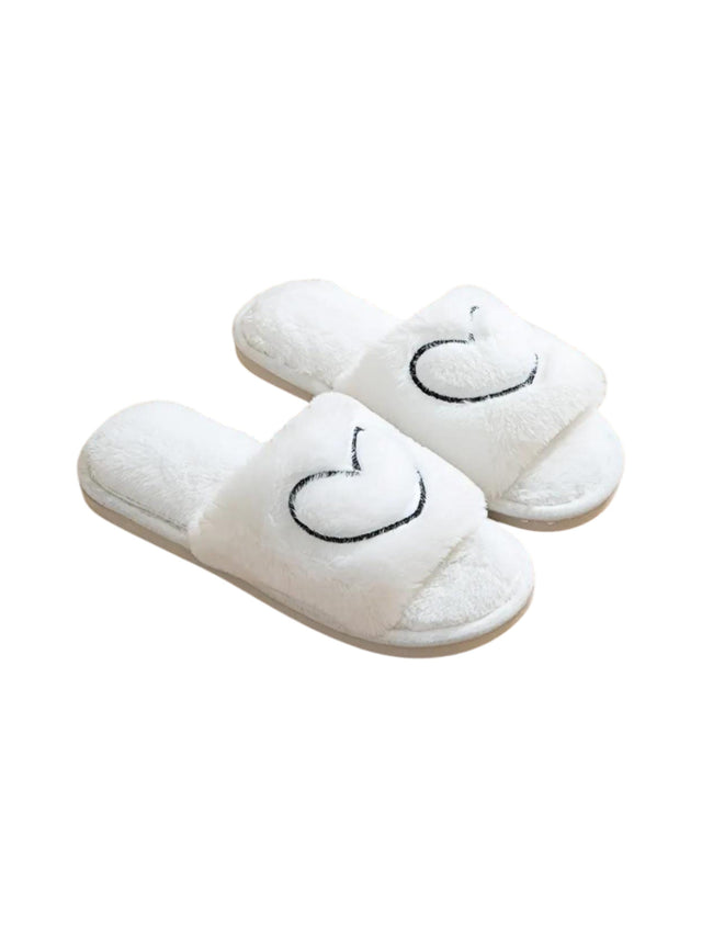 Image for Women's Faux Fur Slippers,White