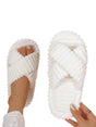 Image for Women's Faux Fur Slippers,White