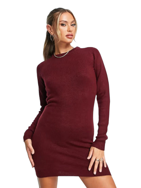 Image for Women's Knitted Dress,Burgundy