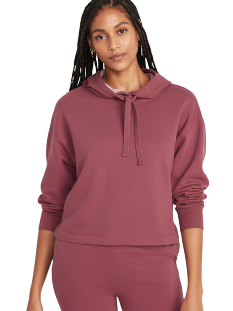 Image for Women's Plain Solid Hoodie,Light Burgundy