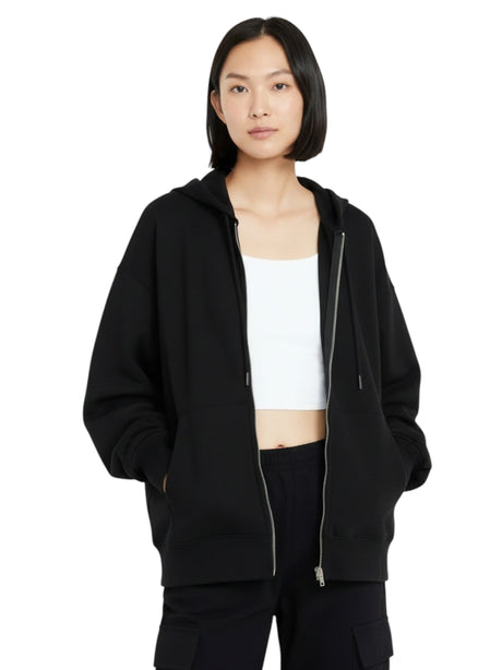 Image for Women's Plain Solid Hoodie,Black