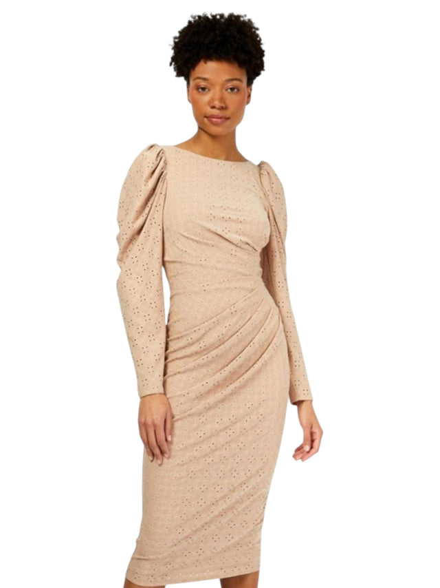 Image for Women's Textured Dress,Beige