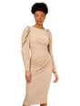 Image for Women's Textured Dress,Beige