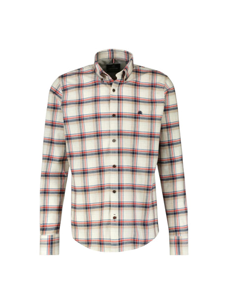 Image for Men's Plaid Dress Shirt,White