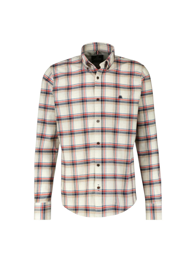 Image for Men's Plaid Dress Shirt,White