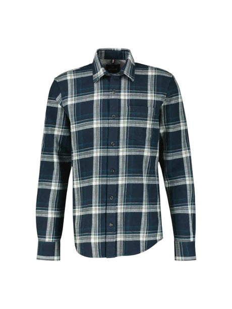 Image for Men's Plaid Dress Shirt,Navy