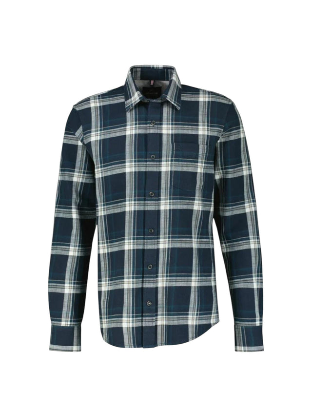 Image for Men's Plaid Dress Shirt,Navy