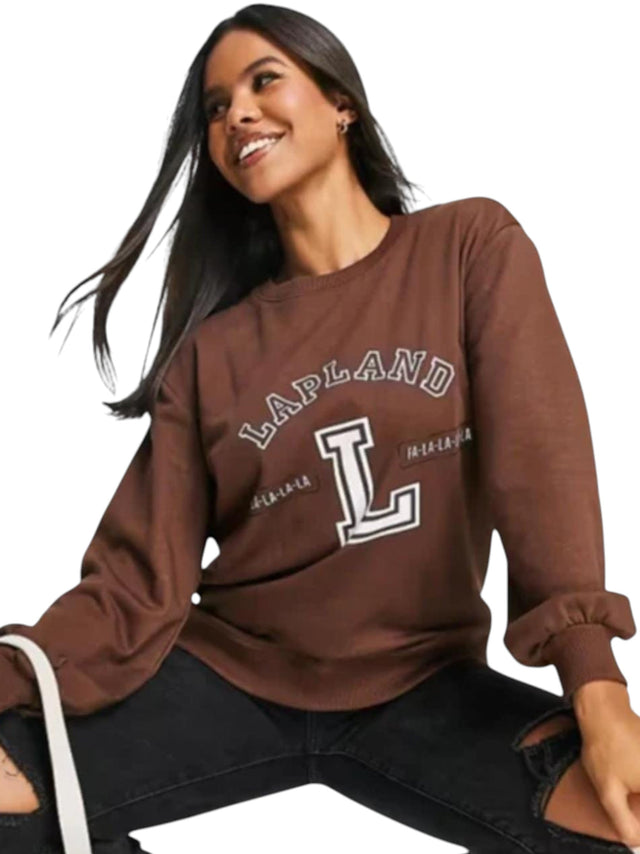 Image for Women's Printed Sweaters,Brown