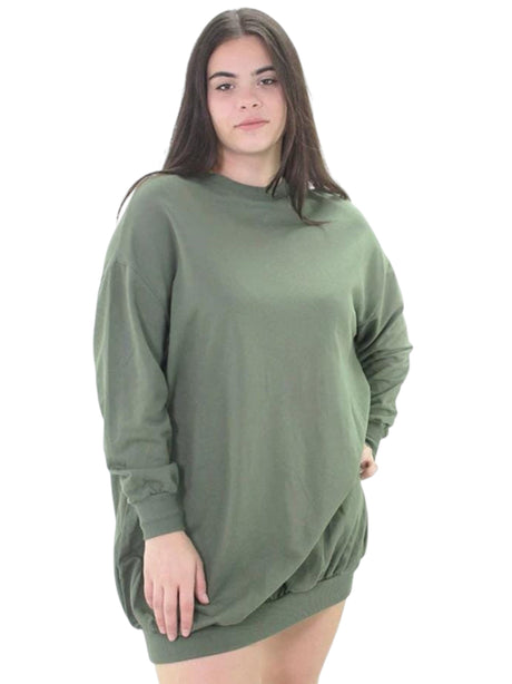 Image for Women's Plain Solid Dress,Olive