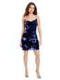 Image for Women's Patterned Velvet Dress,Navy