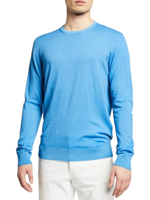 Image for Men's Plain Solid Sweaters,Light Blue