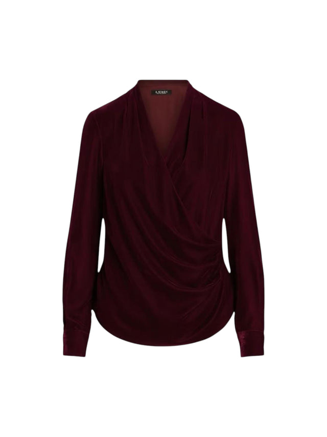 Image for Women's Plain velvet top,Burgundy 