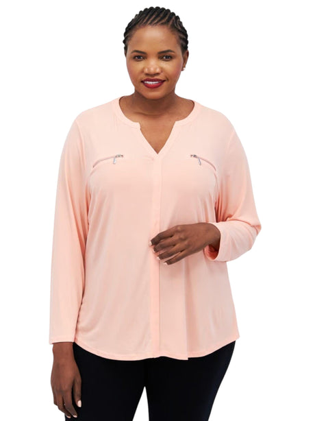 Image for Women's Plain Solid Top,Light Pink 