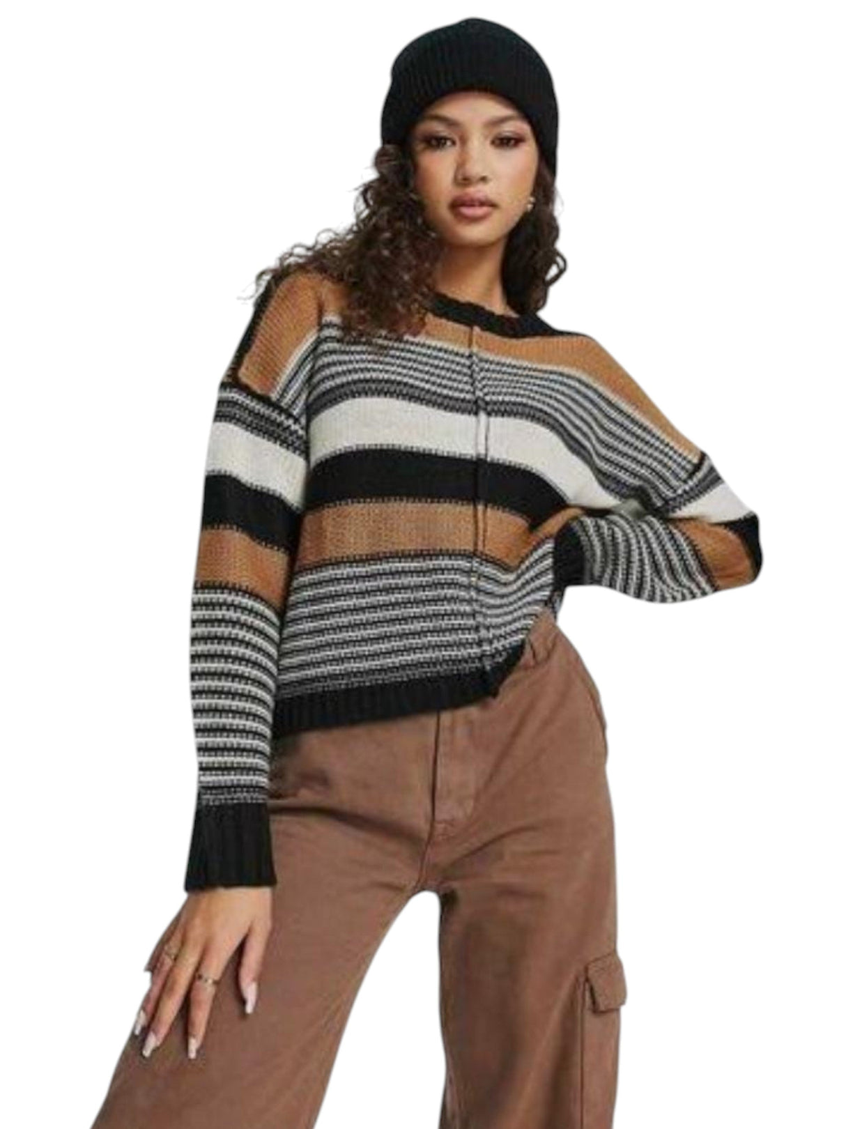 Image for Women's Colorblocked Knitted Sweaters,Multi 
