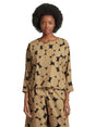 Image for Women's Graphic Printed Top,Brown/Black 