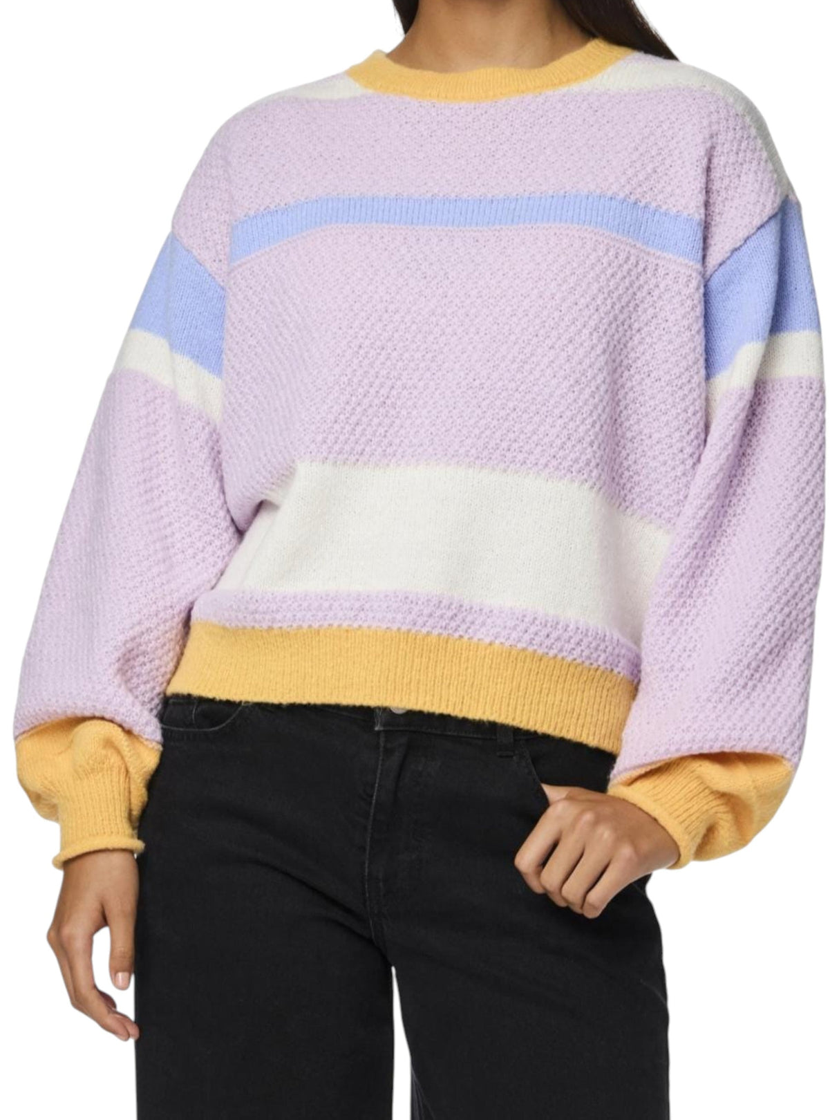 Image for Women's Colorblocked Knitted Sweaters,Multi