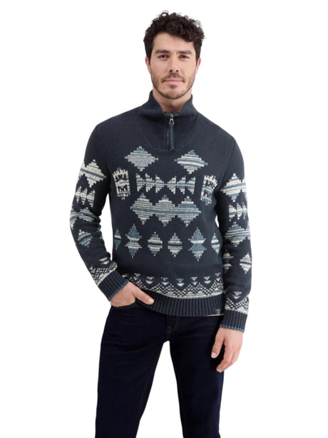 Image for Men's Graphic  Knitted Sweaters,Navy 