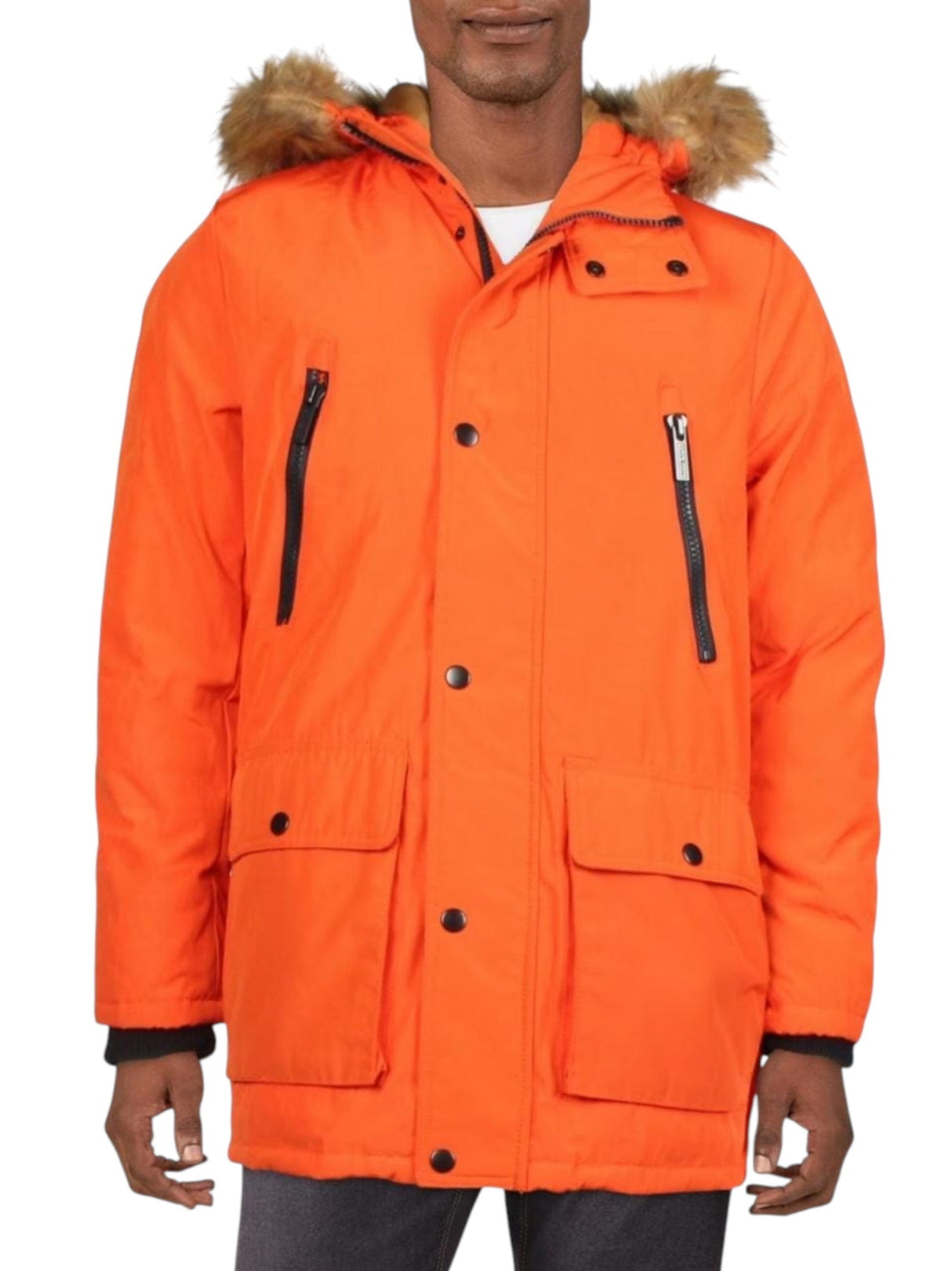 Image for Men's Plain Solid Jacket,Orange