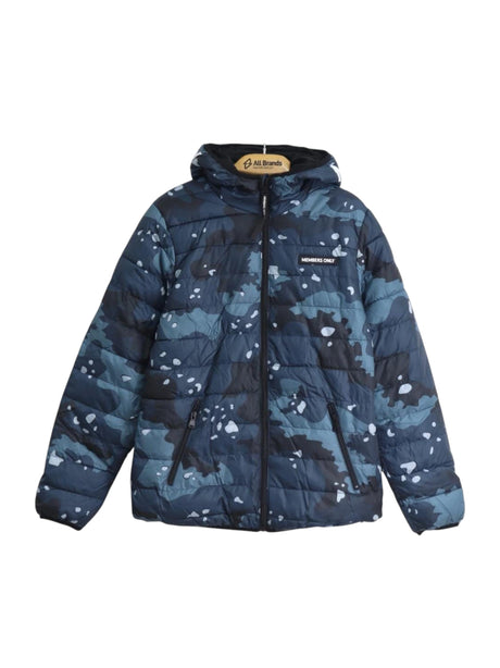 Image for Men's Printed Quilted Jacket,Blue