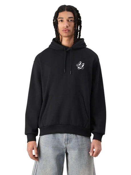 Image for Men's Graphic Printed Back Hoodie,Black