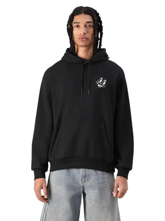 Image for Men's Graphic Printed Back Hoodie,Black