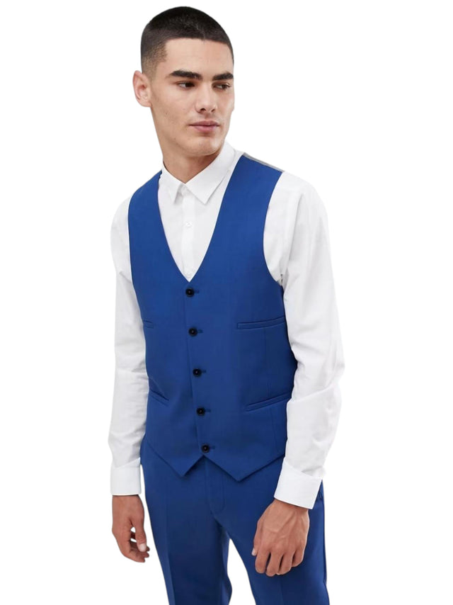 Image for Men's Plain Vest,Grey/Navy