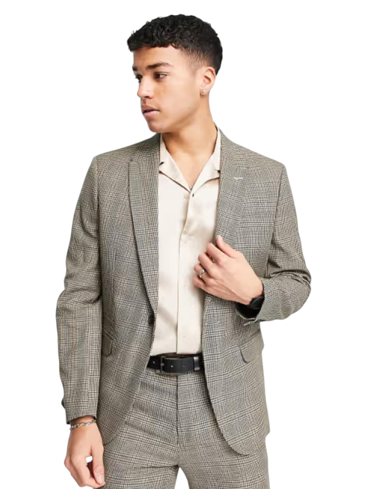 Image for Men's Plaid Blazer,Grey