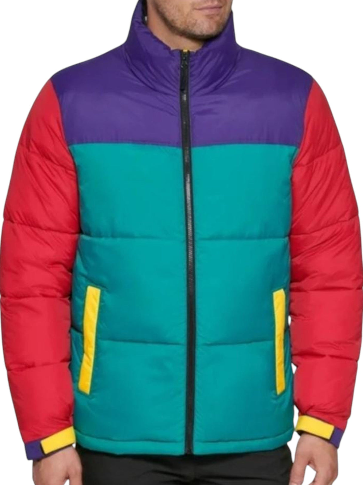 Image for Men's Colorblocked Quilted Jacket,Multi