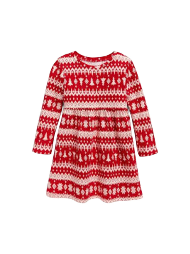 Image for Kids Girl's Graphic Knitted Dress,Red