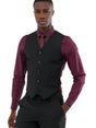 Image for Men's Plain Vest,Burgundy/Black