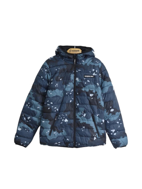 Image for Men's Printed Quilted Jacket,Navy