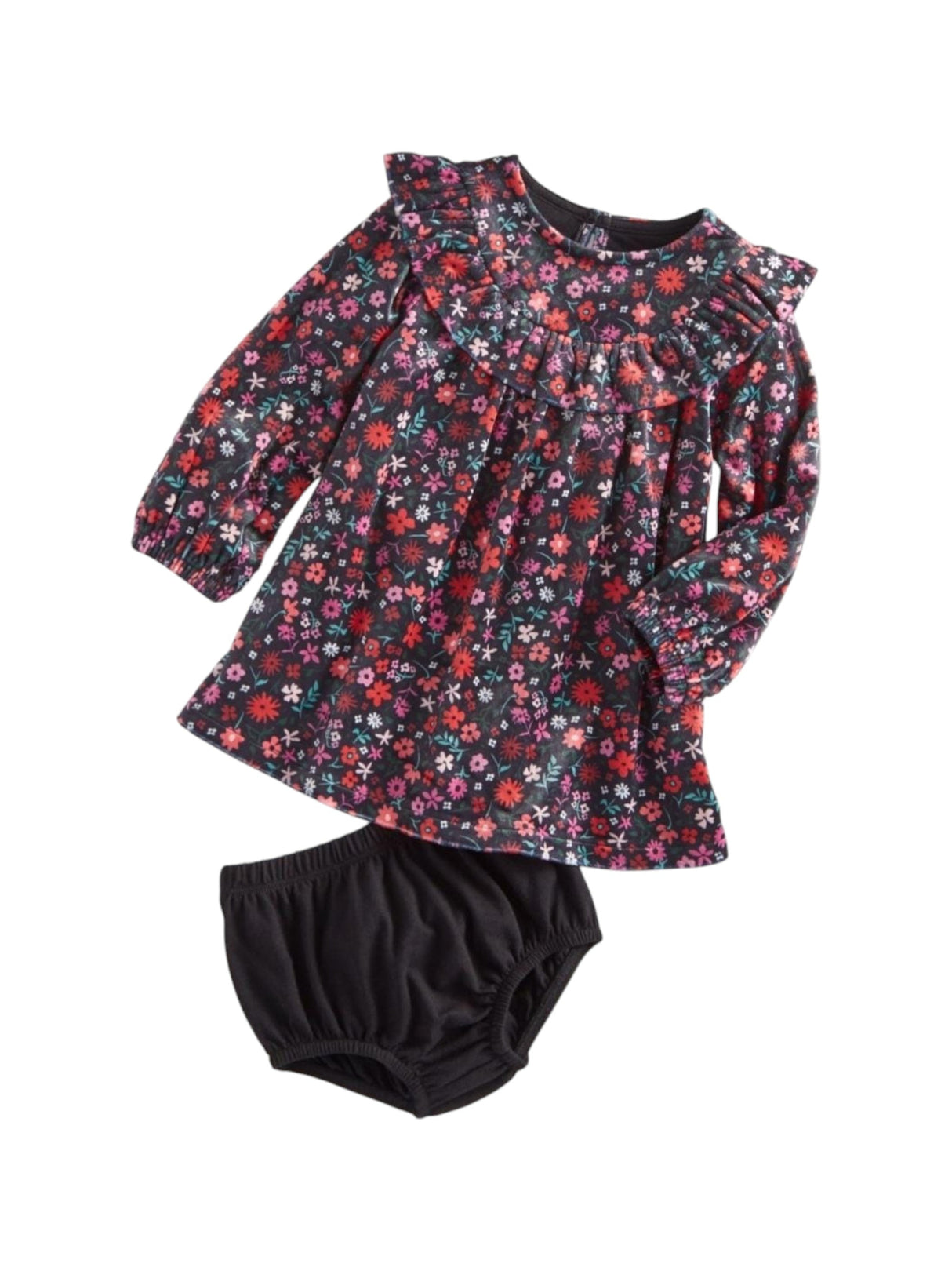 Image for Kids Girl's Floral Printed Dress&Underwear,Black