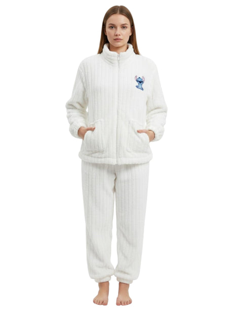 Image for Women's Faux Fur Pajama Set,White
