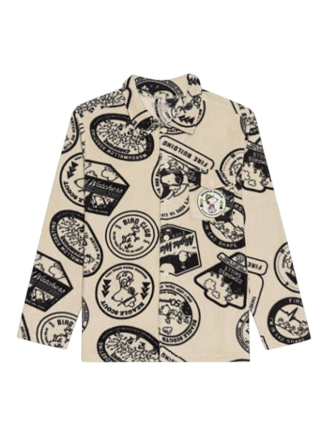 Image for Men's Graphic Printed Sleepwear Top ,Light Beige/Black