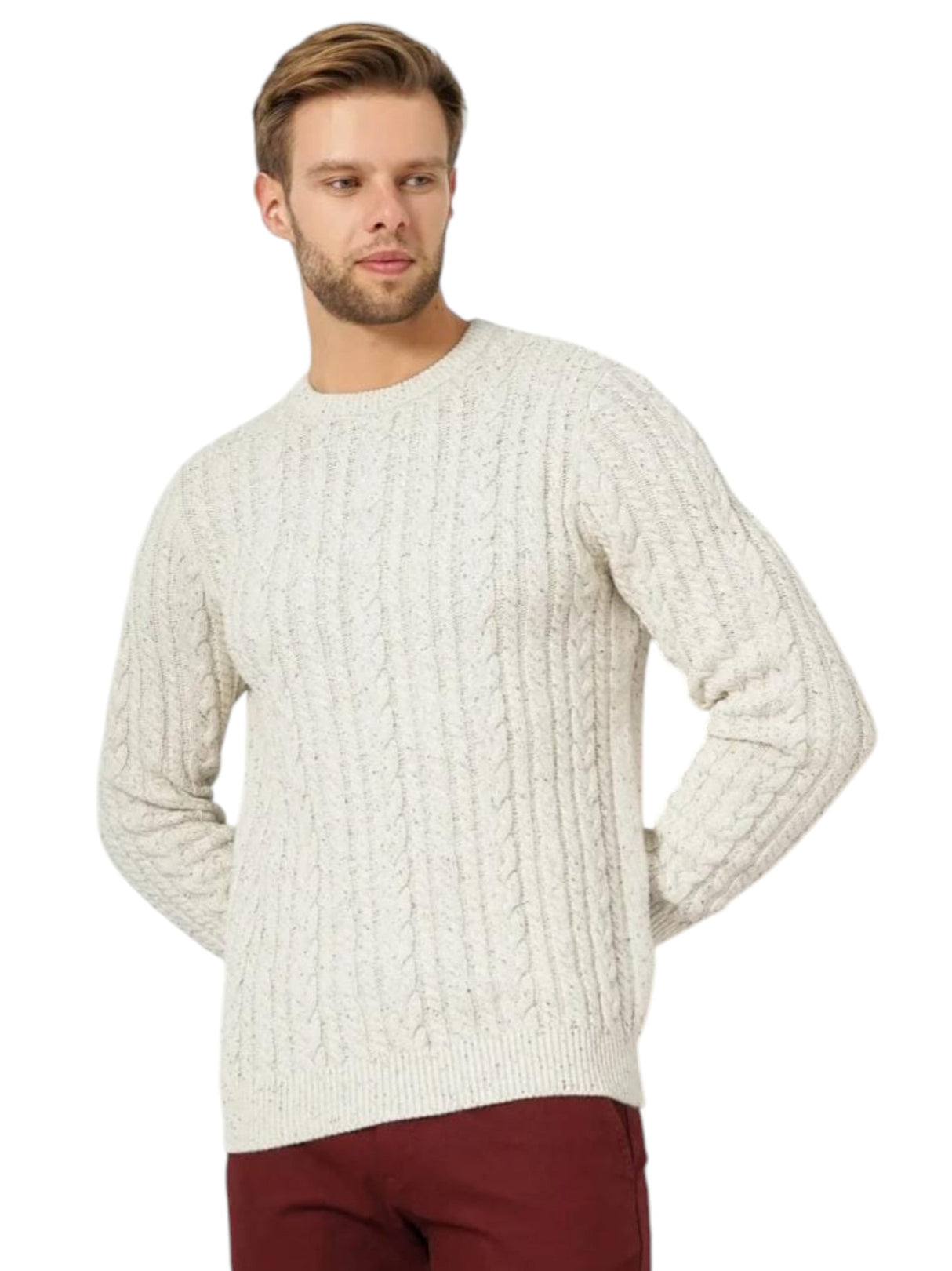 Image for Men's Knitted Sweaters,Cream