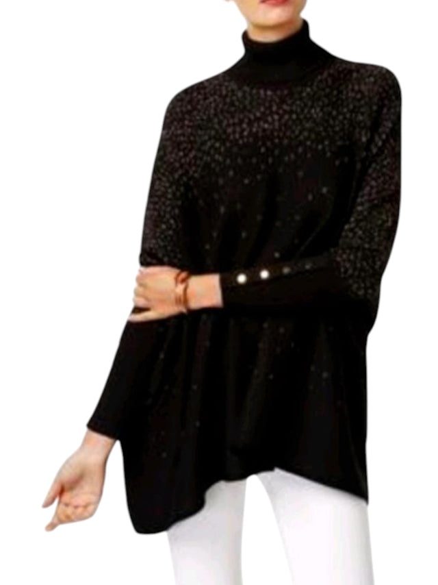 Image for Women's Shiny Knitted Sweaters,Black