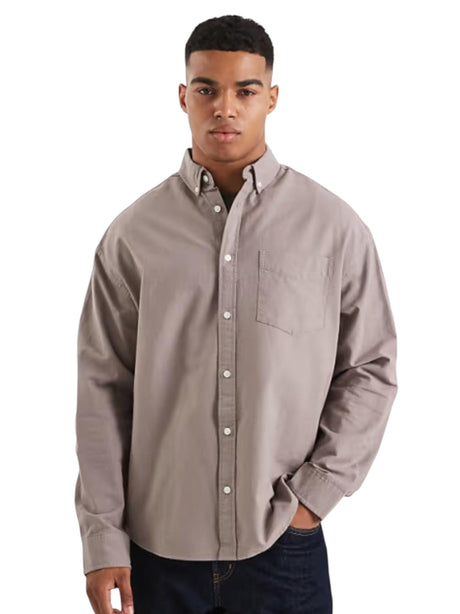 Image for Men's Plain Dress Shirt,Taupe