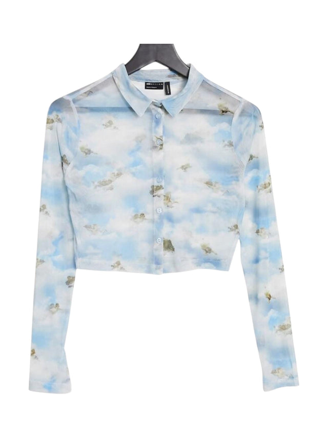 Image for Women's Floral Printed Sheer Chemise,Light Blue