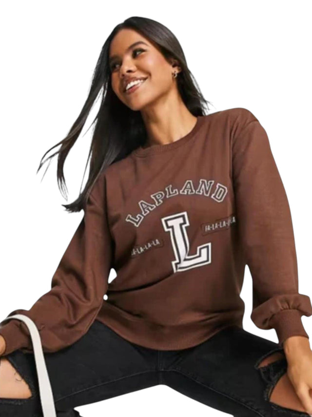 Image for Women's Printed Sweaters,Brown